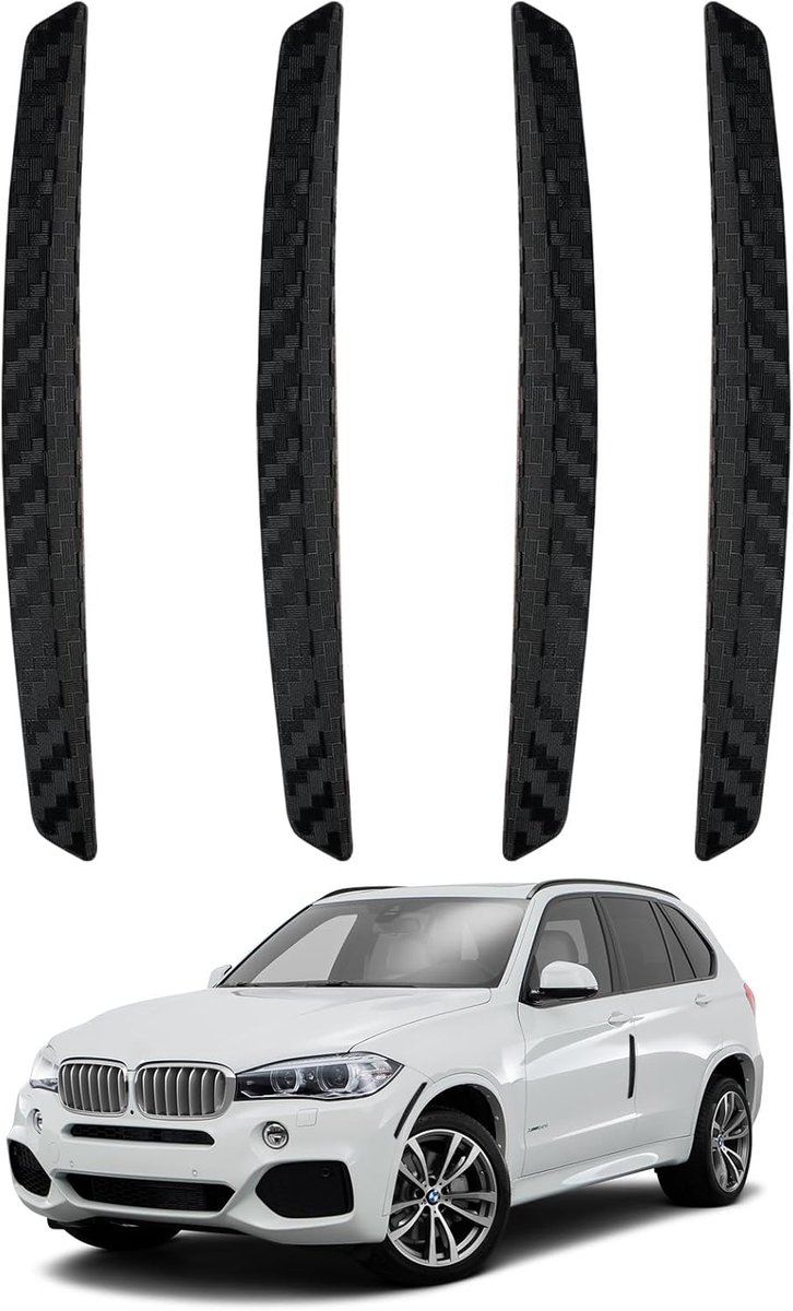Deurrand Beschermstrips Pack van 4 - Zwart Carbon Fiber - Krasbestendig - Bescherming tegen schade - ShopVlot