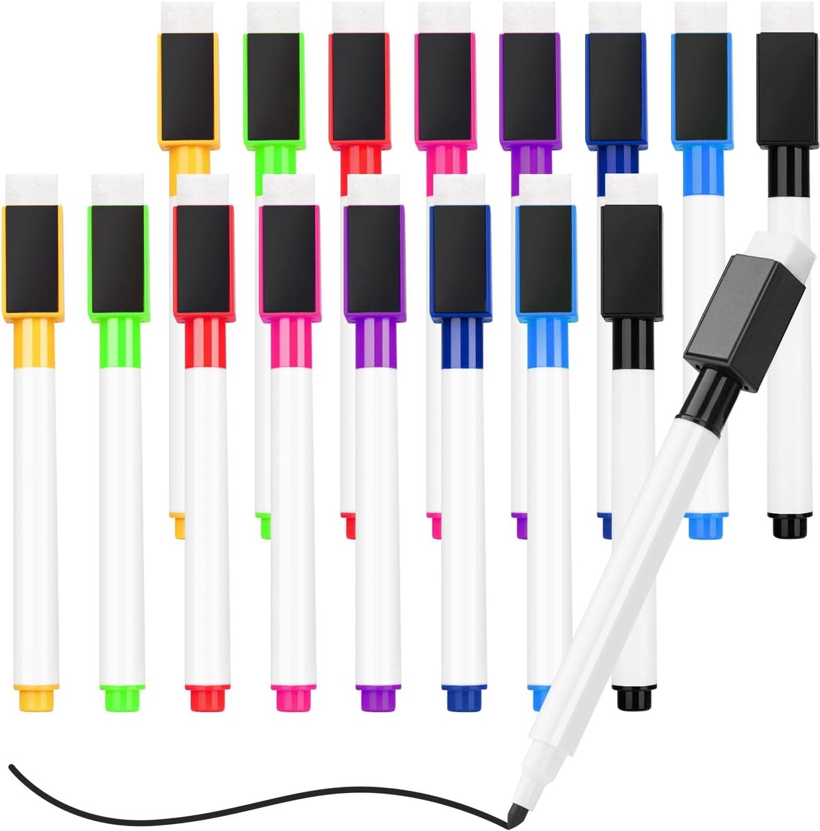 Whiteboard marker 16 stuks - gekleurde inkt - dikke punt - ideaal voor presentaties - ShopVlot
