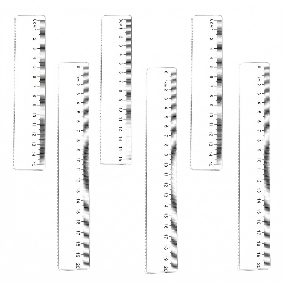 Linialen 15 cm/20 cm - transparante kunststof - nauwkeurig - ideaal voor school en kantoor - ShopVlot