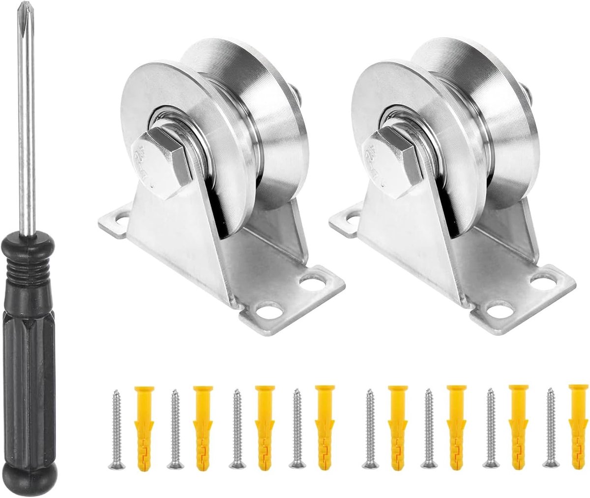 V-sleuf Bypass Pulley 32mm - RVS met 2 kogellagers - 200kg laadcapaciteit - Ideaal voor hijstoepassingen - ShopVlot