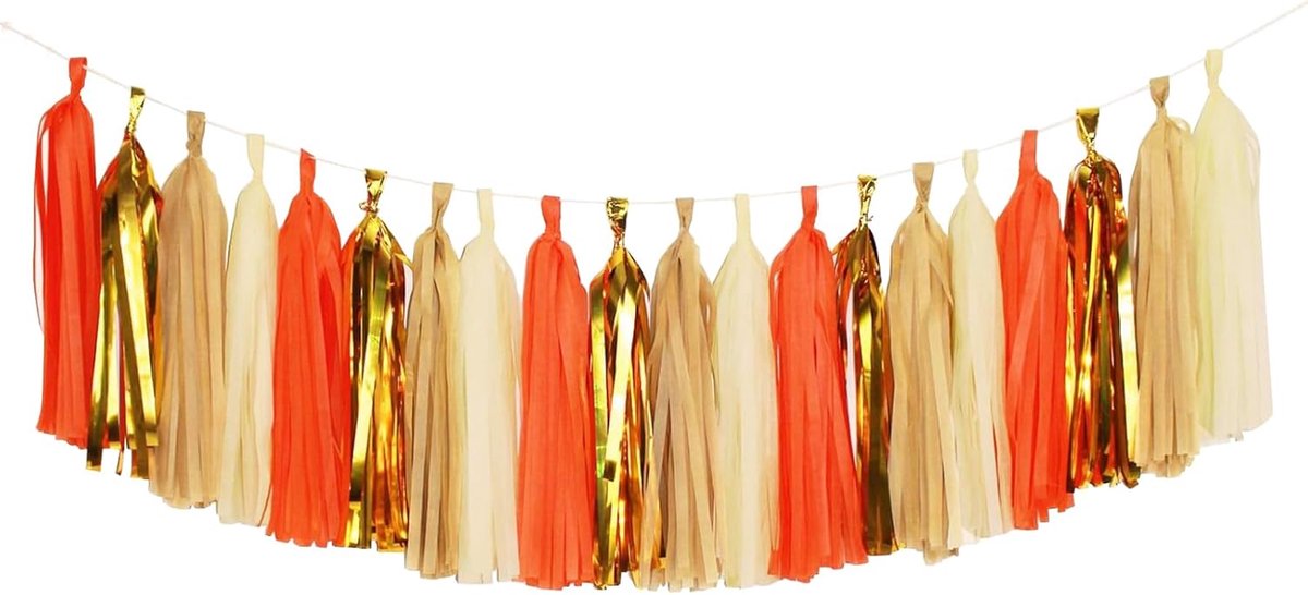 Tassel garland 20 stuks - 4 kleuren - feestdecoratie - perfect voor verjaardagen en bruiloften - ShopVlot