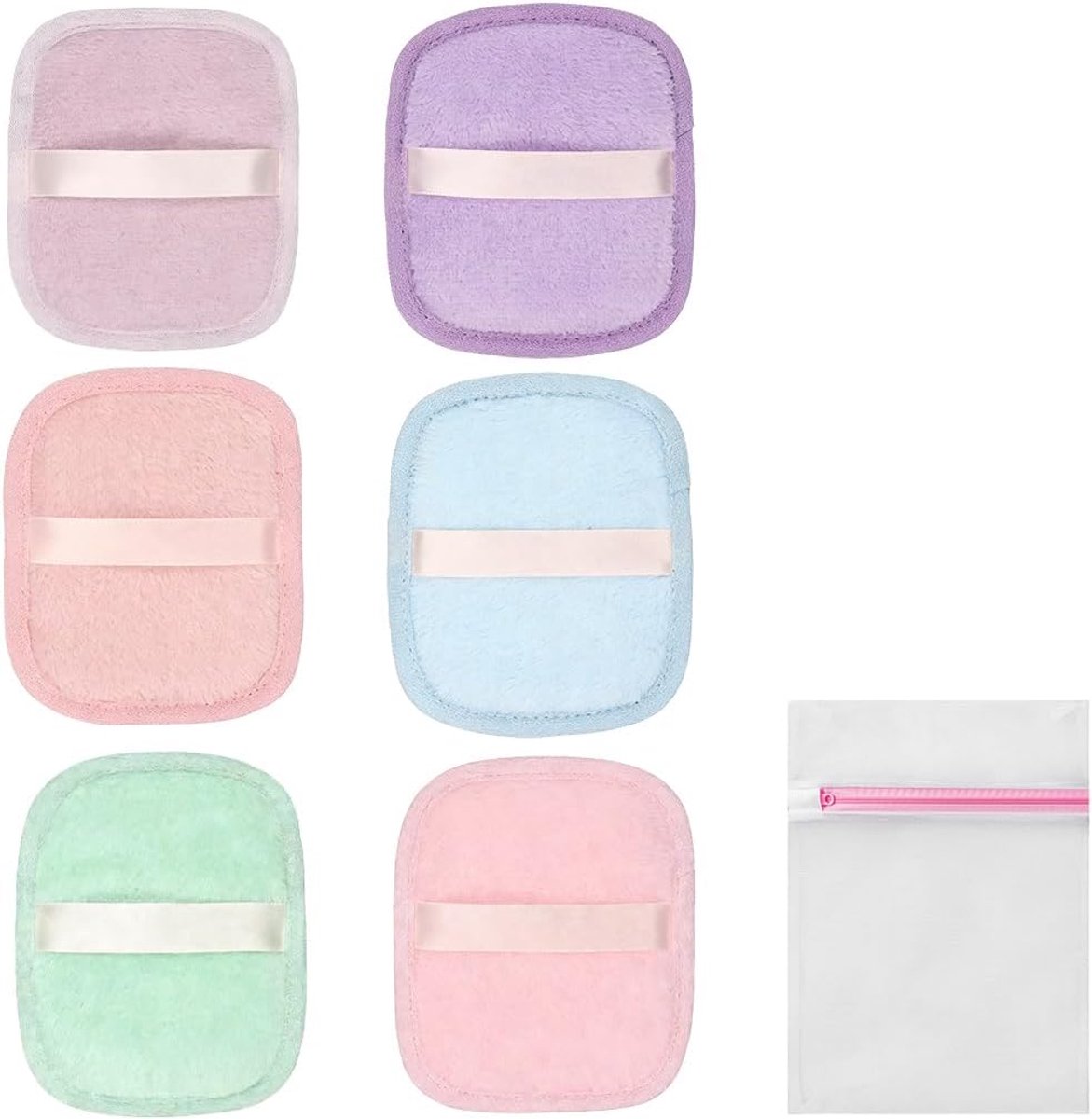 Make-up verwijderpads 6 stuks - Wasbare make-updoekjes - Zacht katoen - Herbruikbaar voor dagelijks gebruik - ShopVlot