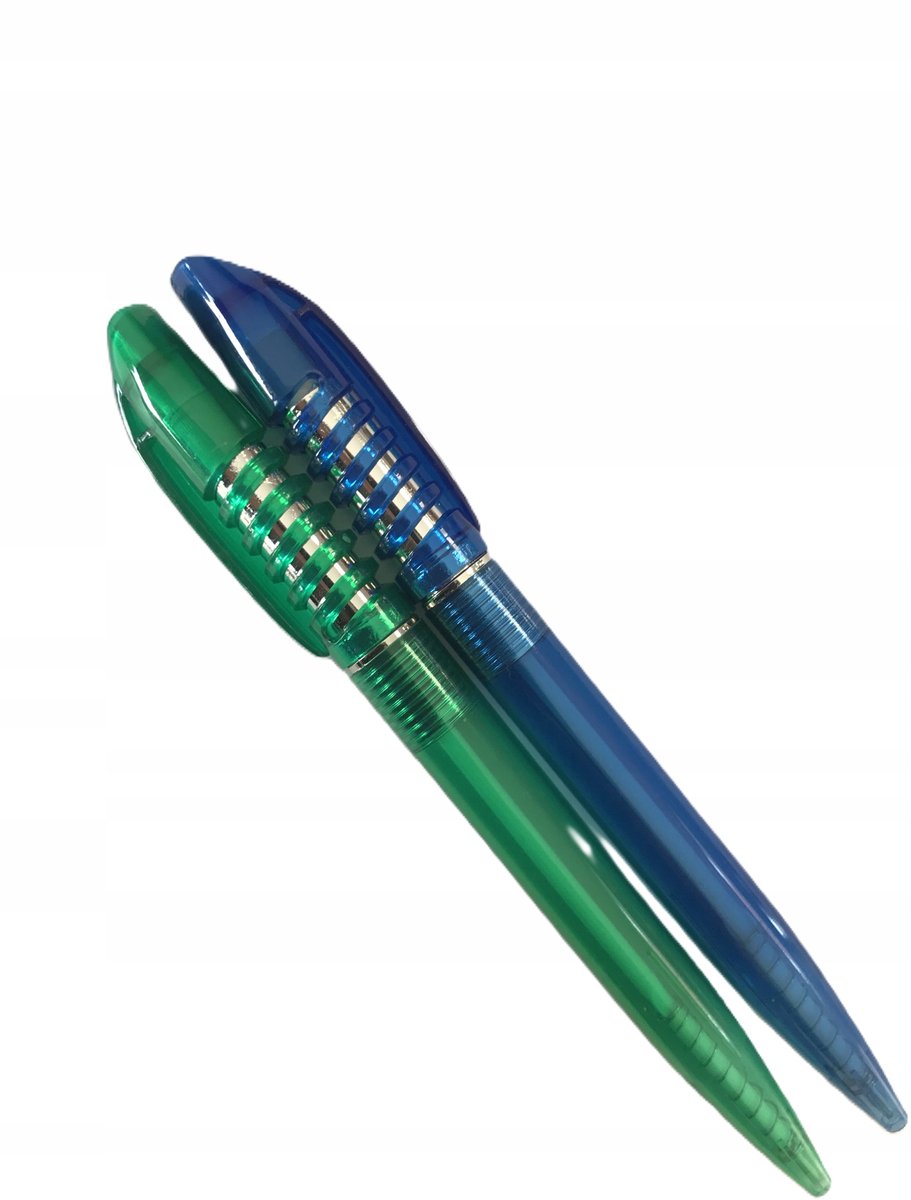 Set van 2 Blauwe Automatische Pennen met Vulling