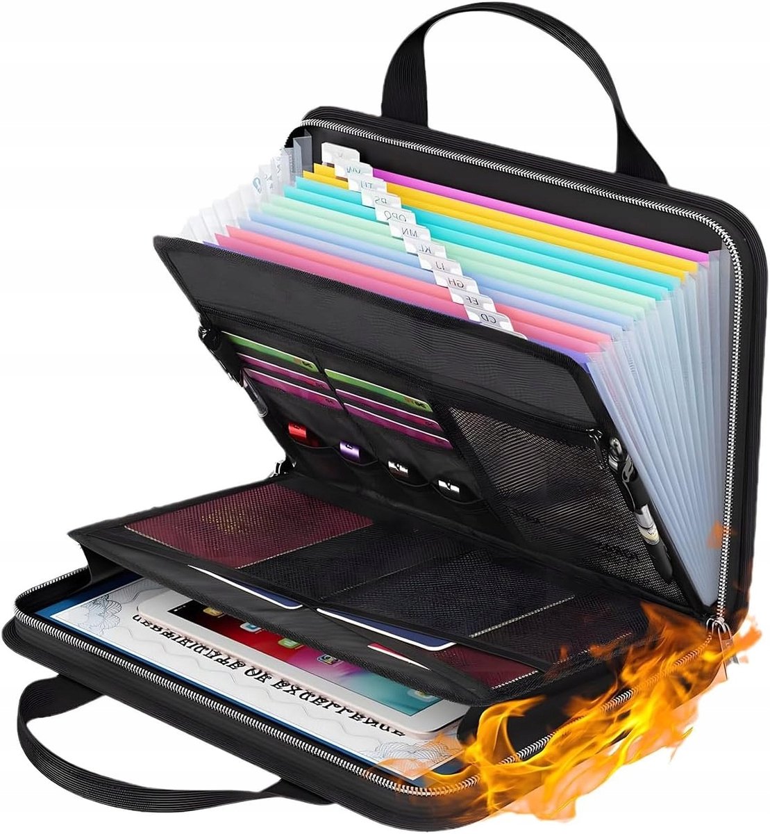 Multifunctionele Documenten Organizer A4 - Zwart Leer