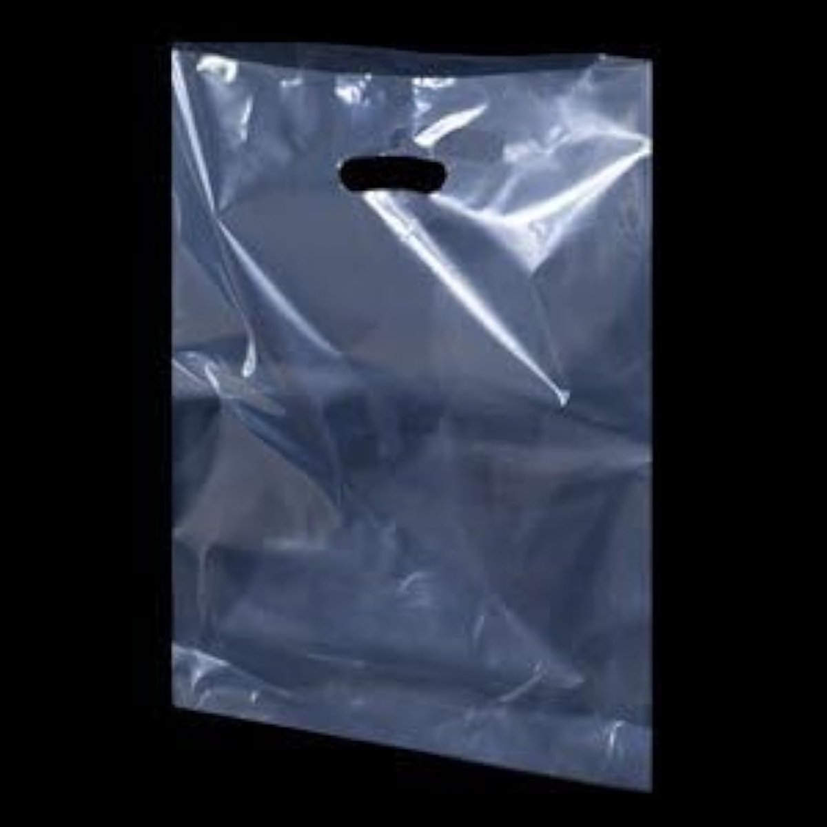 Transparante plastic draagtassen 38cm x 46cm - stevig materiaal - ideaal voor winkelen - 1 doos met 100 stuks - ShopVlot