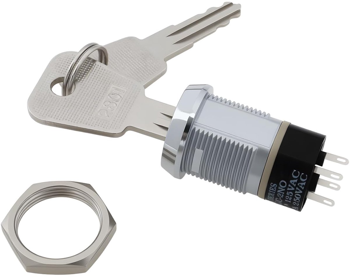 Elektronische Sleutelschakelaar 2-polig - 2NO-2NC - 19mm opening - Veiligheid tegen misbruik - ShopVlot