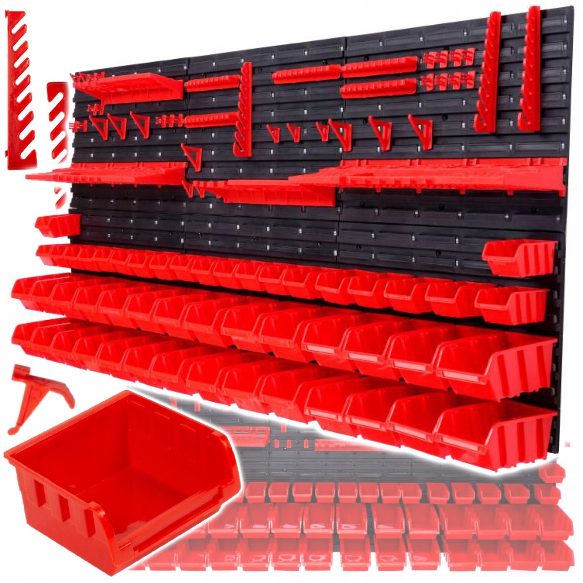 Werkplaats organizer wandpaneel 170x78cm met bakjes en haken