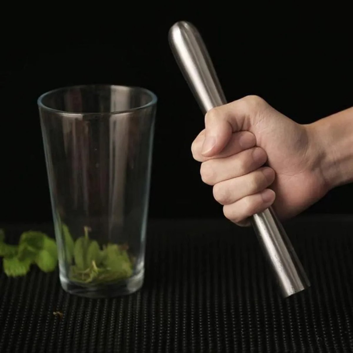 Cocktaillepel van roestvrij staal, mojito-lepel, cocktailbestek, keukenaccessoire, 18,5 cm