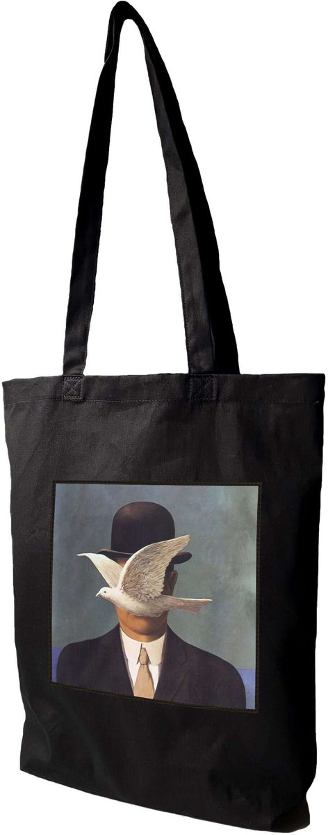 Shopper Tas met René Magritte Print - Canvas, 38x41cm