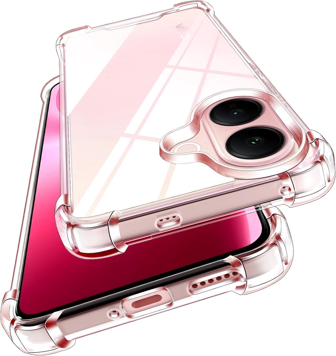Mobiele hoes Vivo V60 Lite 4G/5G - TPU transparant - anti-kras ontwerp - optimale bescherming - ShopVlot