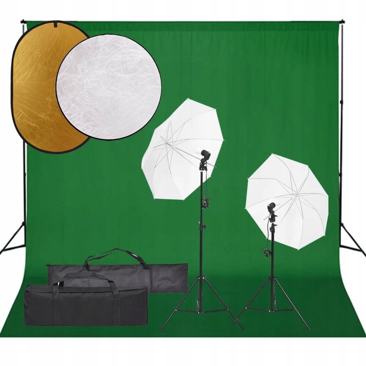 Studioset Fotografie 5500K 300x300cm Groen Achtergrond