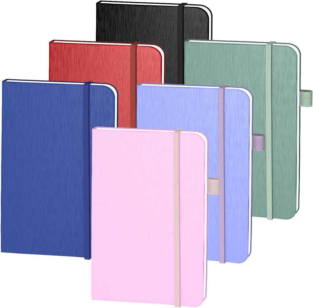 ONAVIA A6 Lined Notebook 9.5 cm x 14.5 cm Hardcover for Home, School and Work, Pack of 6 Assorted Colours - ShopVlot
