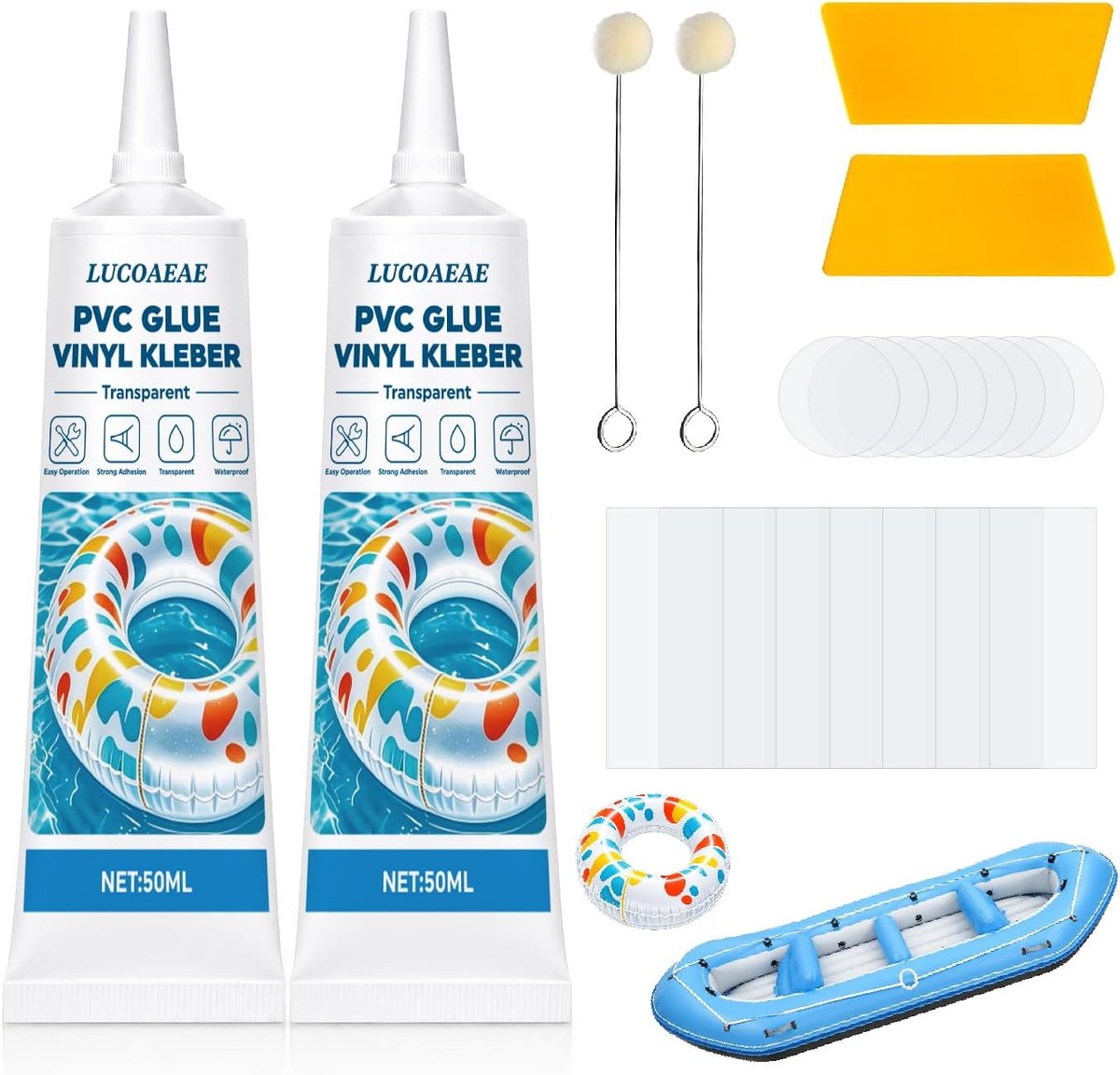 Zwembadreparatieset, Transparant en Duurzaam (2 x 50 ml) - ShopVlot