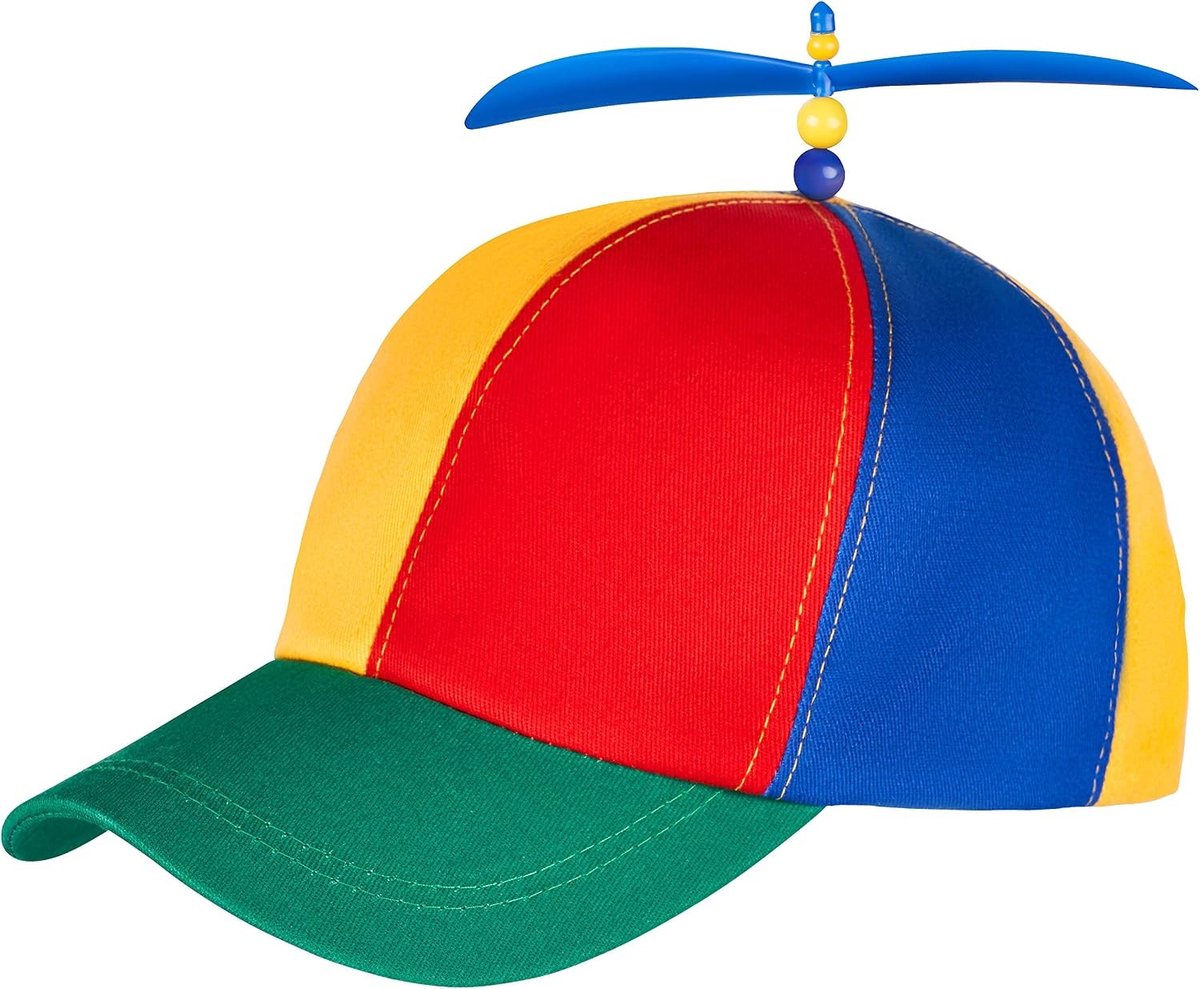 Propellor pet - Kleurrijk - Verstelbaar - Polyester - Unisex voor Feest en Carnaval