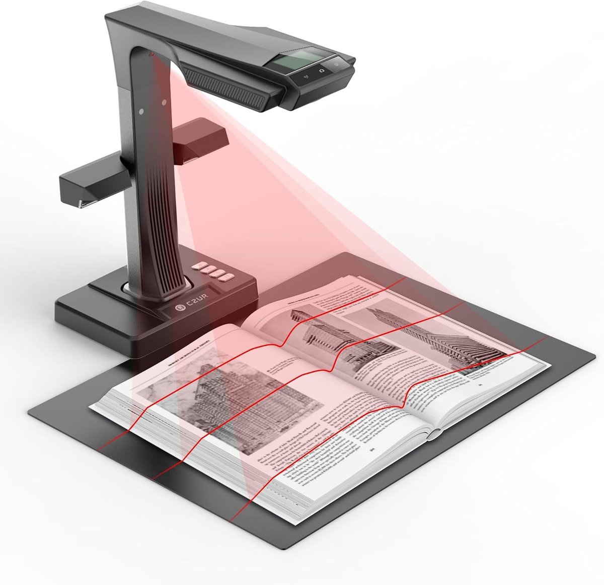 Fotoscanner naar digitaal - Professionele boekscanner - 24 MP - HD-camera met automatische afvlakking - Voor persoonlijke en professionele digitalisering