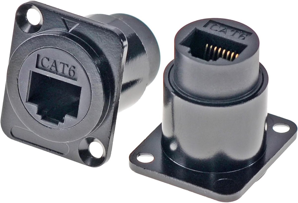 HangTon 5pcs RJ45 waterproof connectors for Cat6 Ethernet network socket panel, inline cable type D female to female - ShopVlot