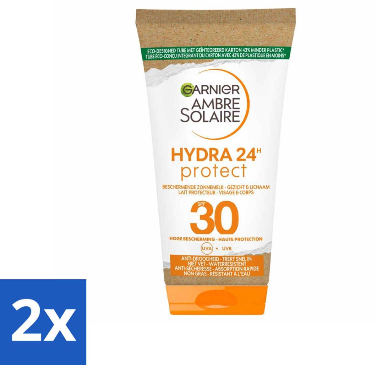 2 x Garnier - Ambre Solaire - Zonnebrandmelk - SPF 30 - Reisformaat - Gezicht & Lichaam - 50 ml - Zonnebrand - Zonnebescherming - Spf 30 - Reisformaat - Zonnemelk