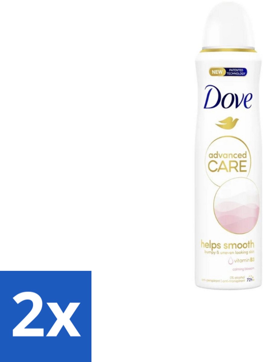 2 x Dove Deodorant Spray - Advanced Care - For Smooth Skin - 150 ml - Dove Deodorant - Anti-transpirant - Deodorant Spray - Calming Blossom - Bloemachtige Geur