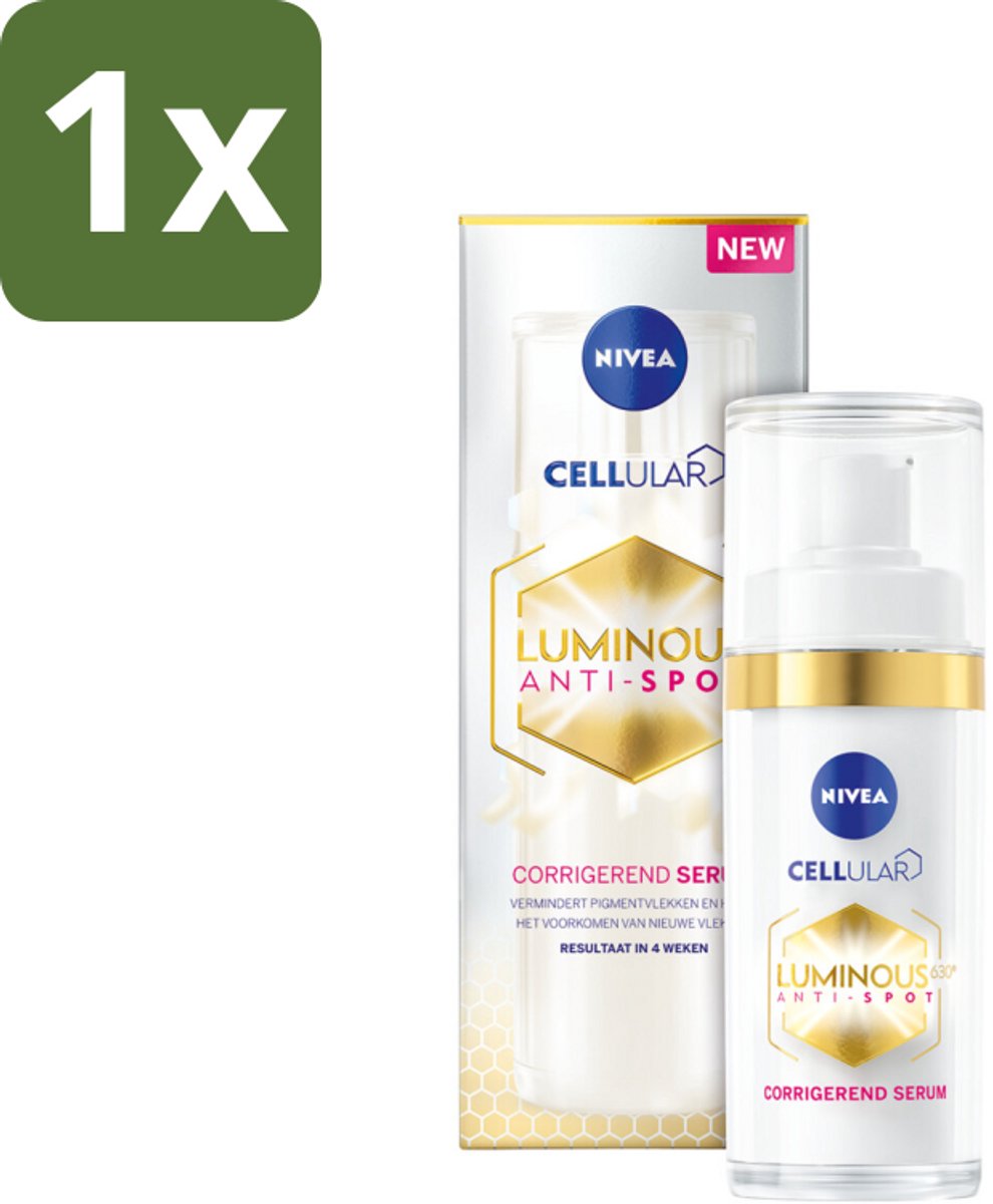 1 x NIVEA - Gezichtsserum - CELLular LUMINOUS630 Tegen Vlekken - Tegen pigmentvlekken - Voor alle huidtypen - Met Hyaluron & Vitamine E - 30 ml - Anti-spot Serum - Pigmentvlekken - Huidverzorging - Huidverlichting - Zonvlekken
