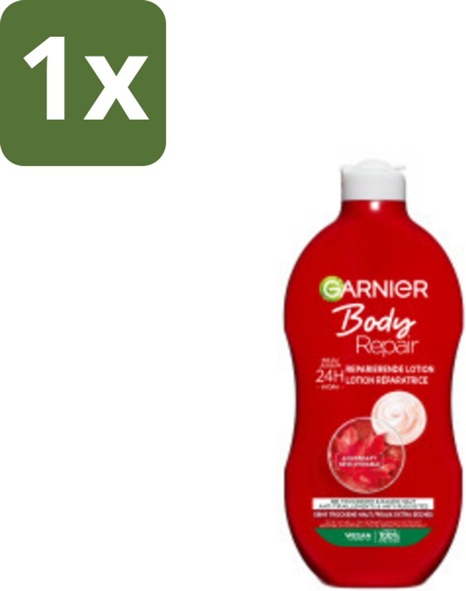 1 x Garnier - Body - Bodylotion - Repair - Herstellend & Hydraterend - 400 ml - Bodylotion - Herstellende Lotion - Hydraterende Lotion - Droge Huid - Huidverzorging