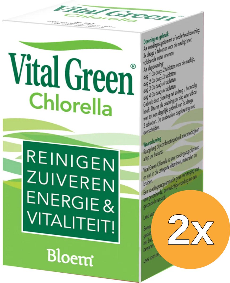 2x Bloem Chlorella Vital Green (1000 tabletten)