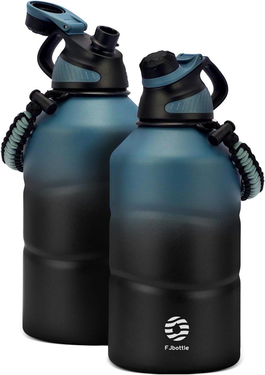 Drinkfles 1900 ml - roestvrijstaal - magnetisch deksel - ideaal voor fitness - ShopVlot