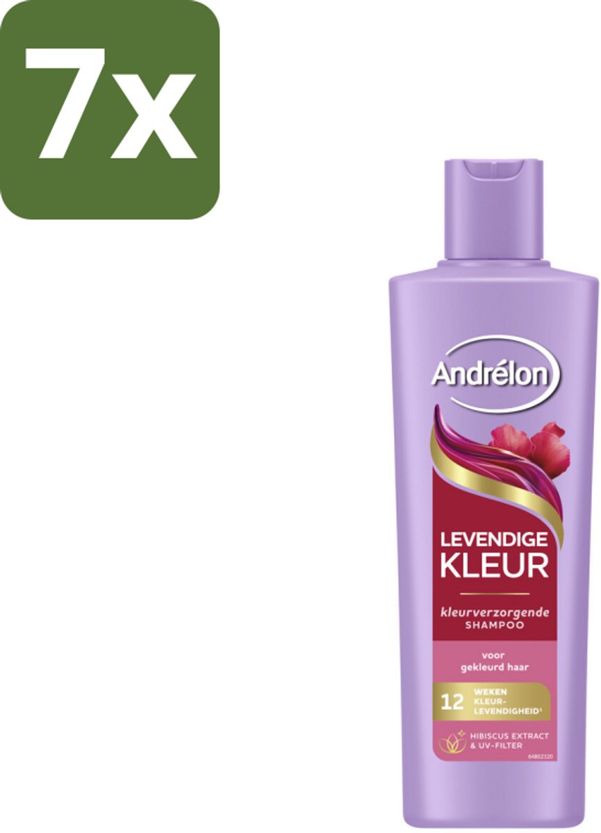 Andrélon – Shampoo – Levendige Kleur – 250 ml - Bulkverpakking - 7 stuks