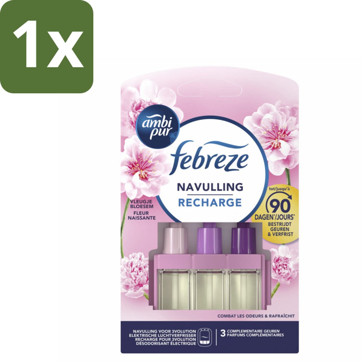 1 x Ambi Pur - 3Volution - Navulling - Vleugje Bloesem - 20 ml - Geurverspreider - Geur - Frisheid - Bloemige Geur - Geurwisseling