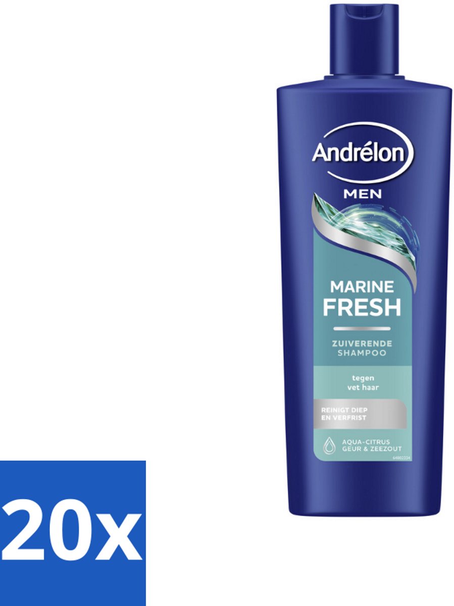 Andrélon – Shampoo – Marine Fresh Men – 400 ml - Bulkverpakking - 20 stuks