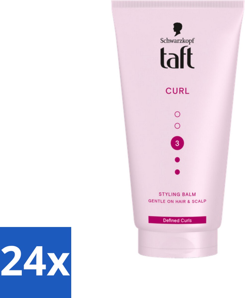 24 x Taft - Styling Balm Curl - Hold 3 - Gedefinieerde krullen - 150 ml - Krullen Styling - Krullen Balm - Krullen Definieren - Krullen Fixeren - Anti-pluis