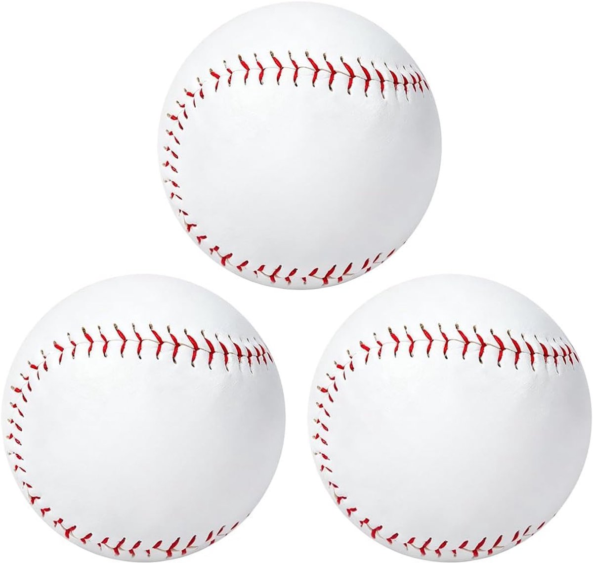 Honkbalbal 3 stuks - PU-lederen hoes - slijtvaste kwaliteit - ideaal voor training - ShopVlot