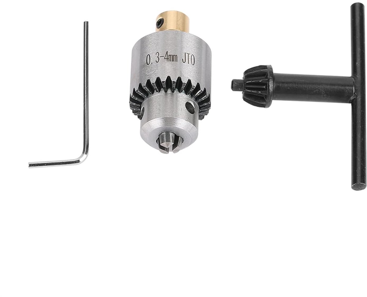 Boorkop conisch 0.3-4mm - met sleutel - hoogwaardig metaal - voor elektrisch boormachine - ShopVlot
