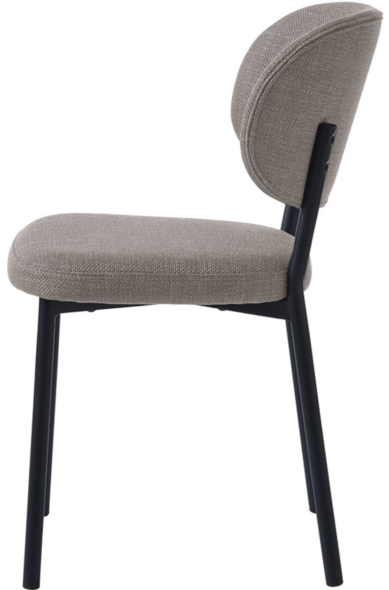 Giga Living Eetkamerstoel Fowler - Zandkleur - Metaal & Polyester - Set van 2