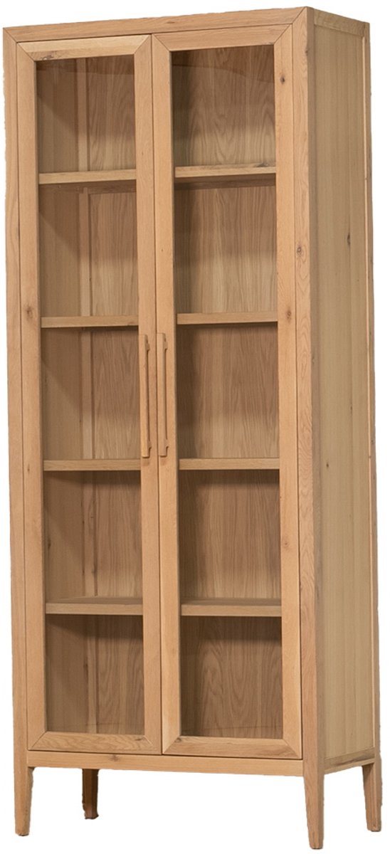 DÉJA Living Vitrinekast Camille - Naturel - Eikenhout - 97x37x200cm