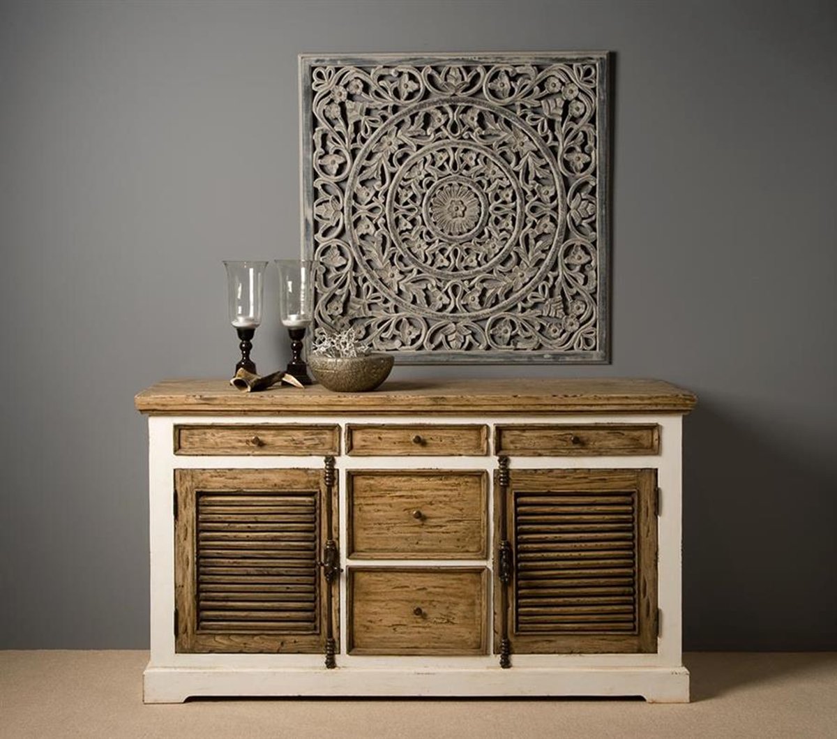 Tower Living Dressoir Amanda - Wit Hout - 163x54x93cm