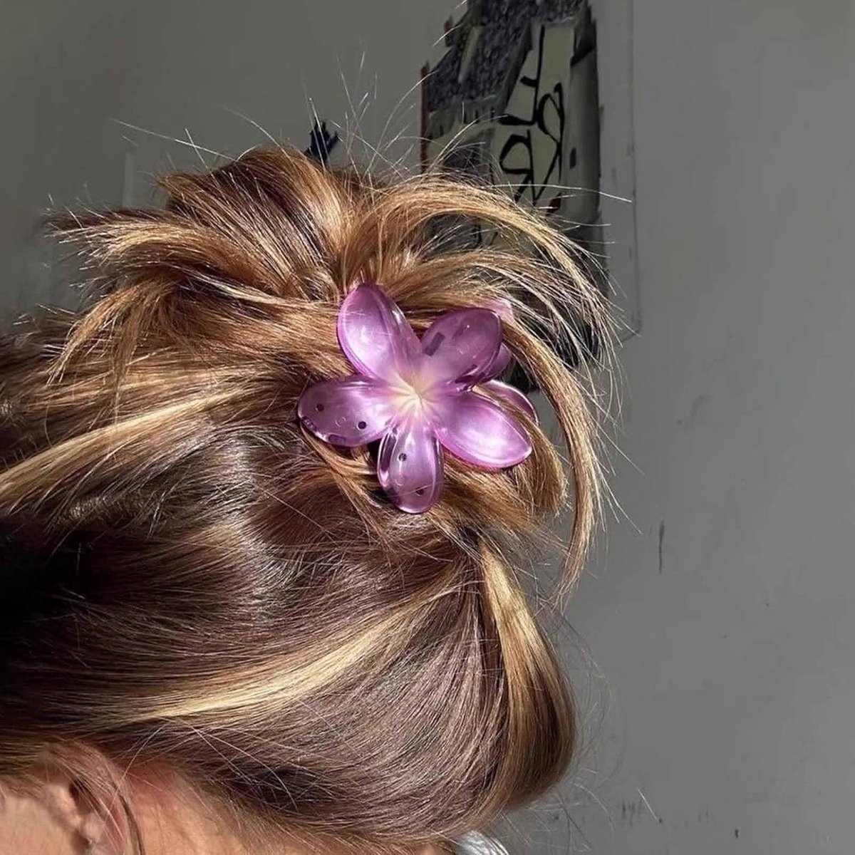 Haarspeld met bloem - grote paarse bloem - sterke grip - perfect voor strandlook - ShopVlot
