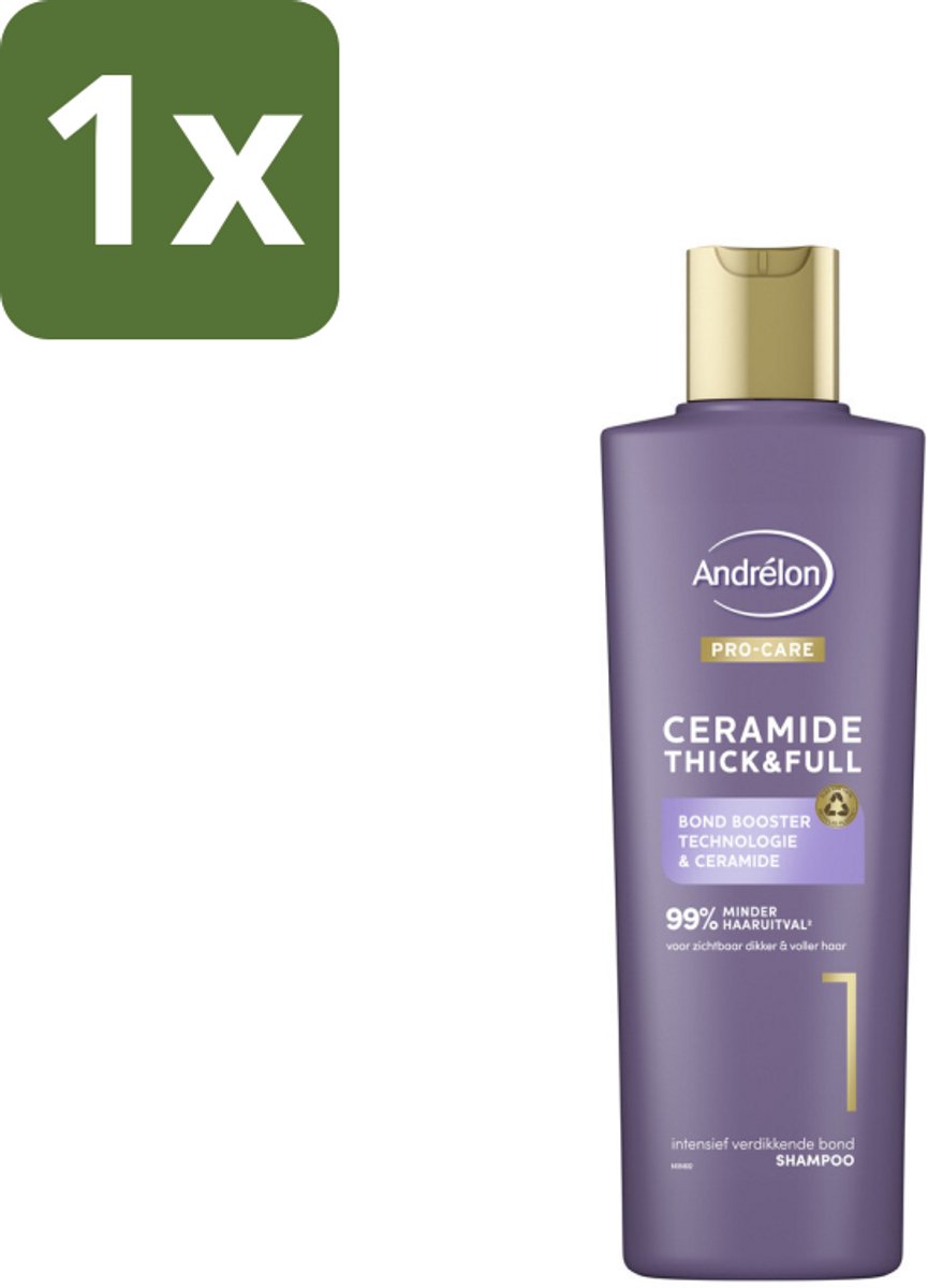 1 x Andrélon – Shampoo – Pro Care – 250 ml - Haarversterken - Haarverdikken - Haaruitval Verminderen - Breuk Voorkomen - Ceramide Shampoo