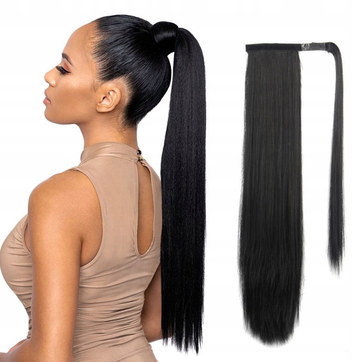 Synthetische paardenstaartverlenging 60 cm - Direct lang haar
