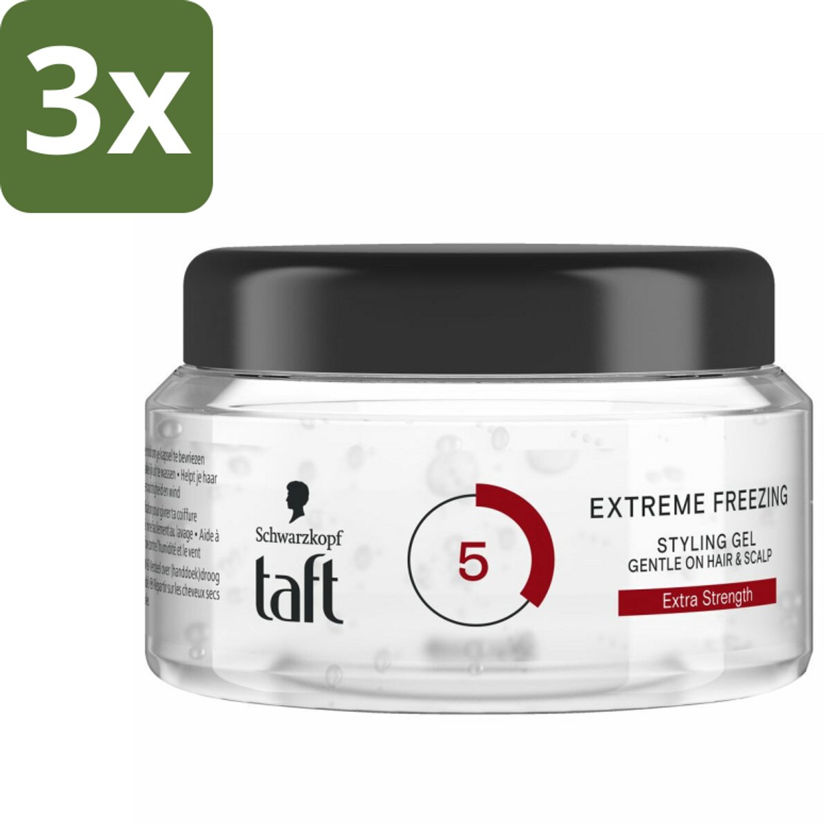 Taft - Extreme Freezing 5 - Styling Gel - IJzige controle - 200 ml - Bulkverpakking - 3 stuks