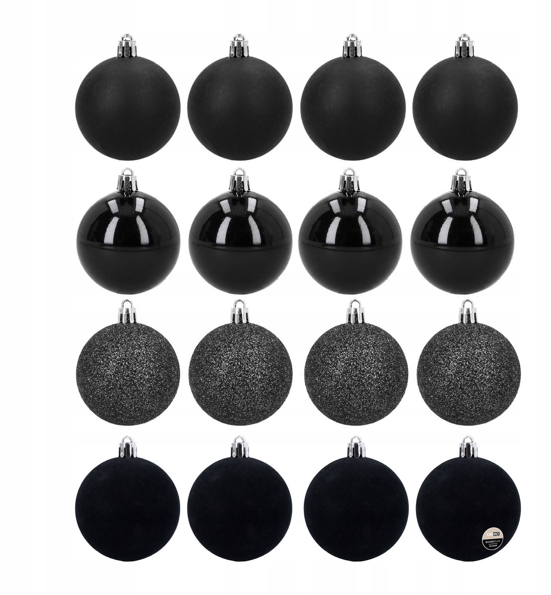 Zwarte Kerstballen Plastic 16 Stuks 5 cm Onbreekbaar - Feestelijke Decoratie