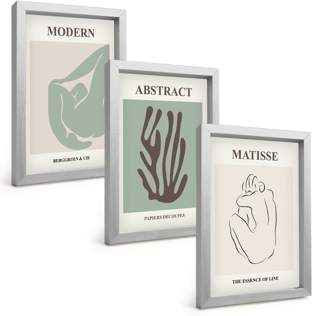 Tulup 4-Delige Schilderij Set - Stijlvolle schilderijen met abstracte motieven van Henri Matisse - 20 x 30 cm - Wanddecoratie - Schilderijen Set - Interieur