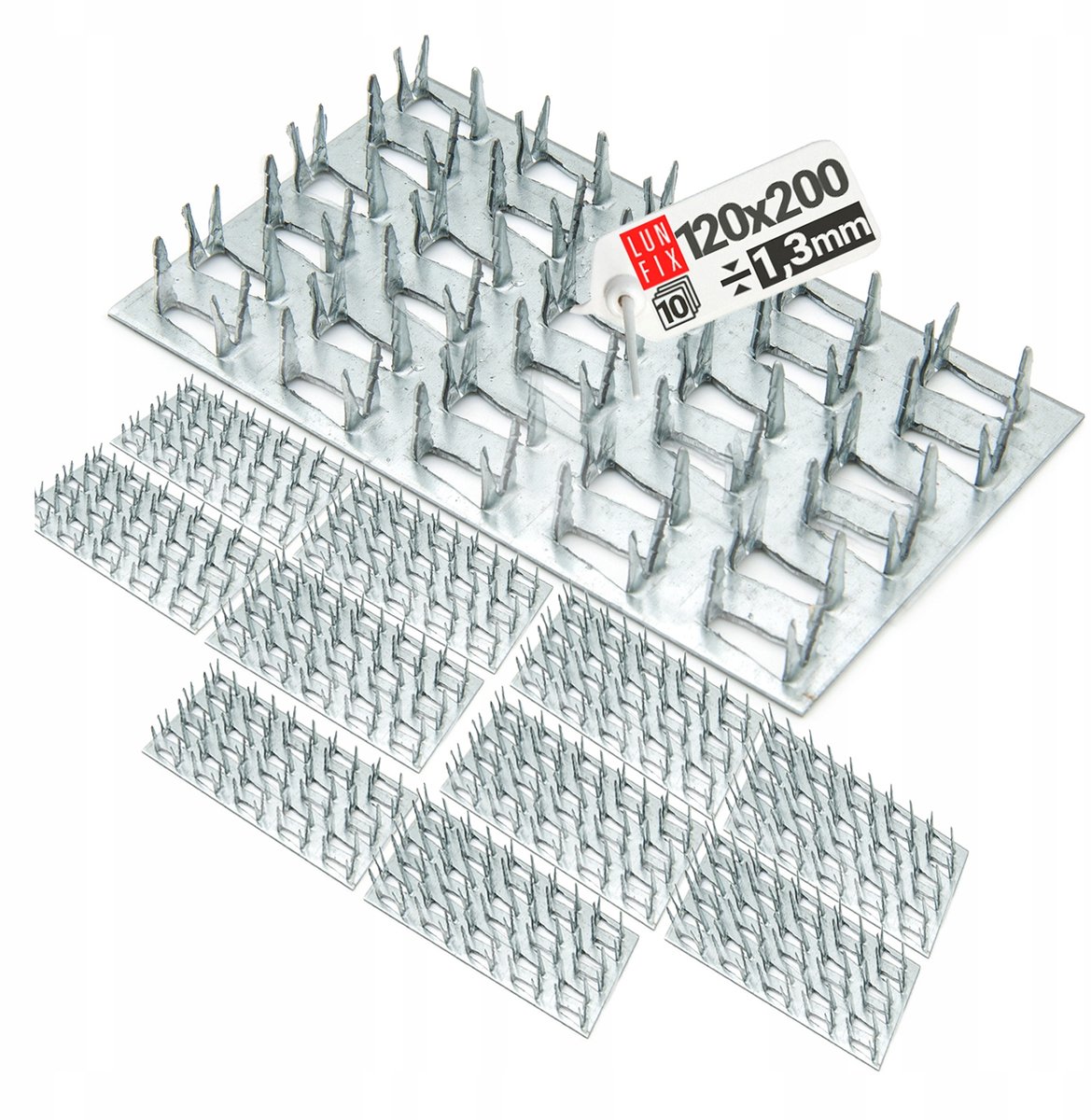 LUN FIX - Platte verbindingsstukken - 200 x 120 x 1,3 mm - 10 stuks