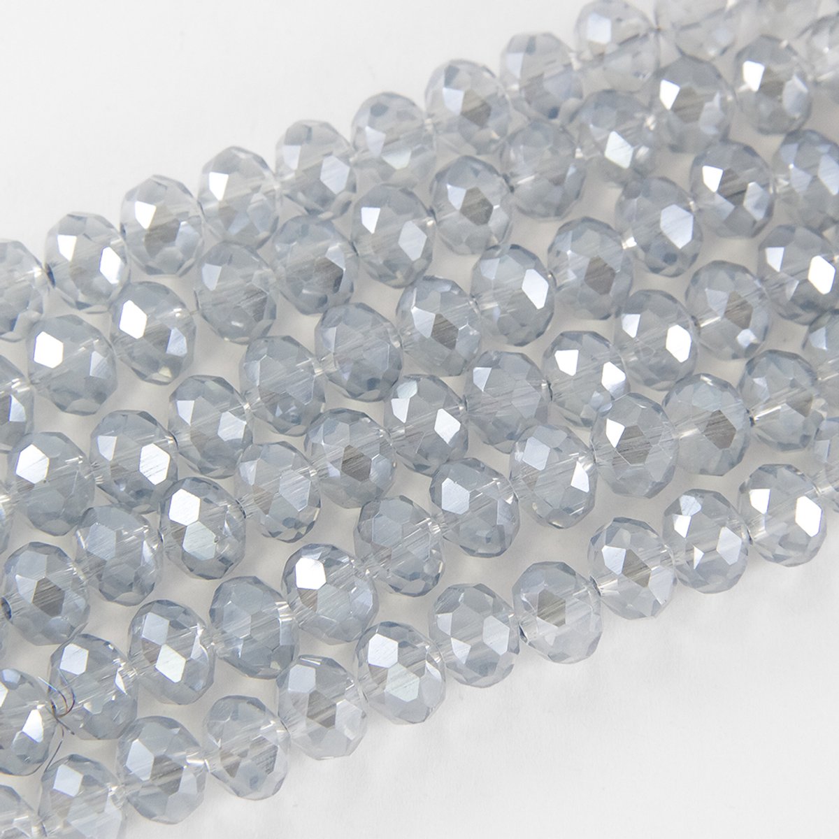 Gefacetteerde Glazen Kralen Rondelle Grijs 8x5.5mm 72 stuks