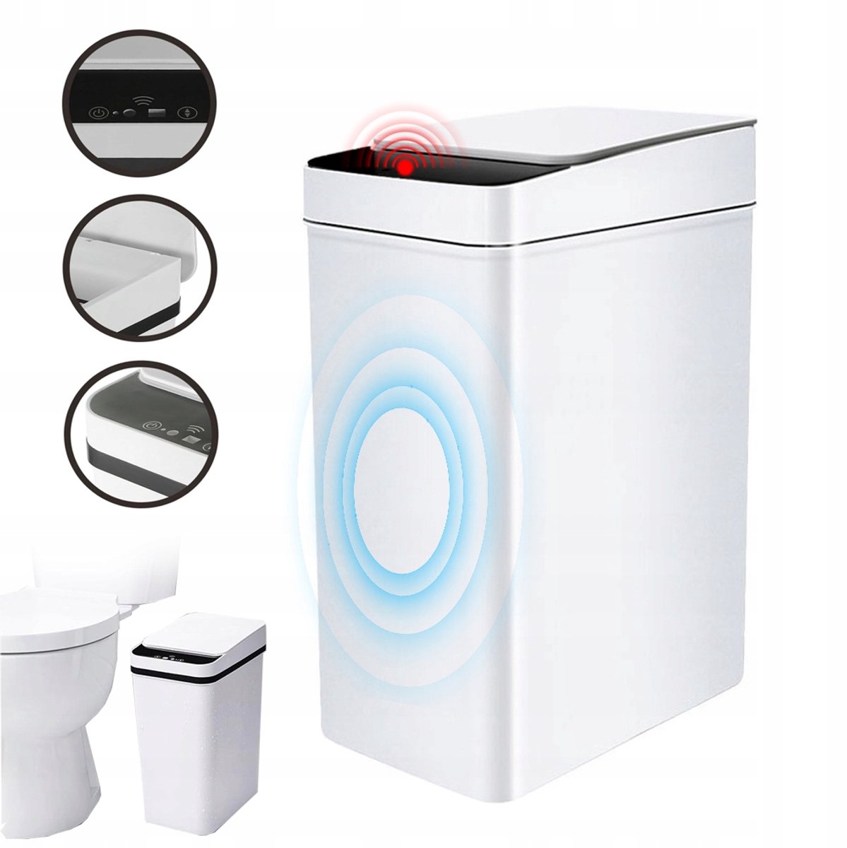 Automaat Prullenbak 12L met Sensor en Zakhouder