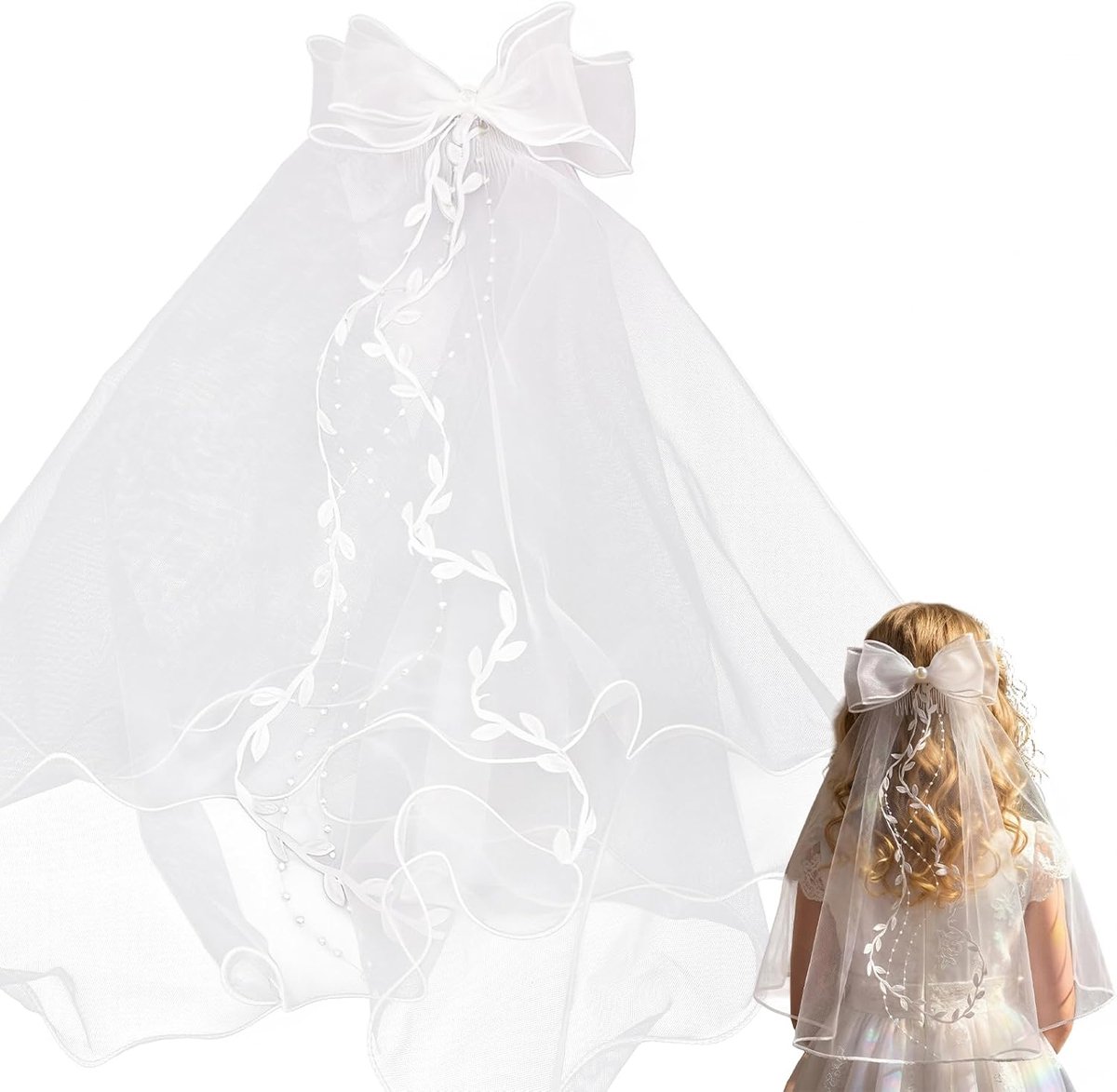 Hair Decoration For Girls Making First Communion, White Pearl Headdress, Suitable For Occasions Such As Weddings - ShopVlot
