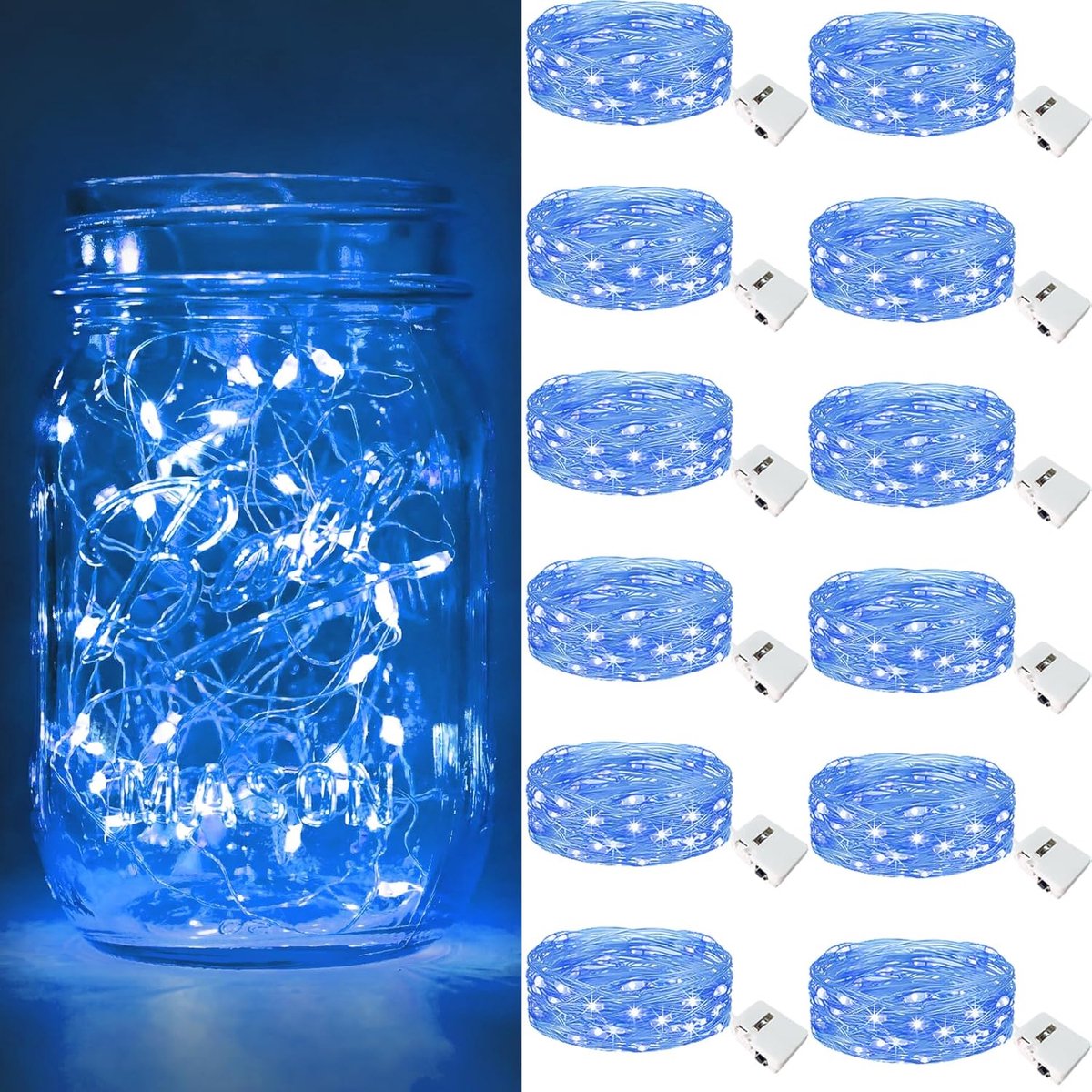 btfarm 12pcs/3 Modes LED Fairy Lights with Battery Small, 2M 20 LED Fairy Lights with Battery, Mini Battery Powered - ShopVlot
