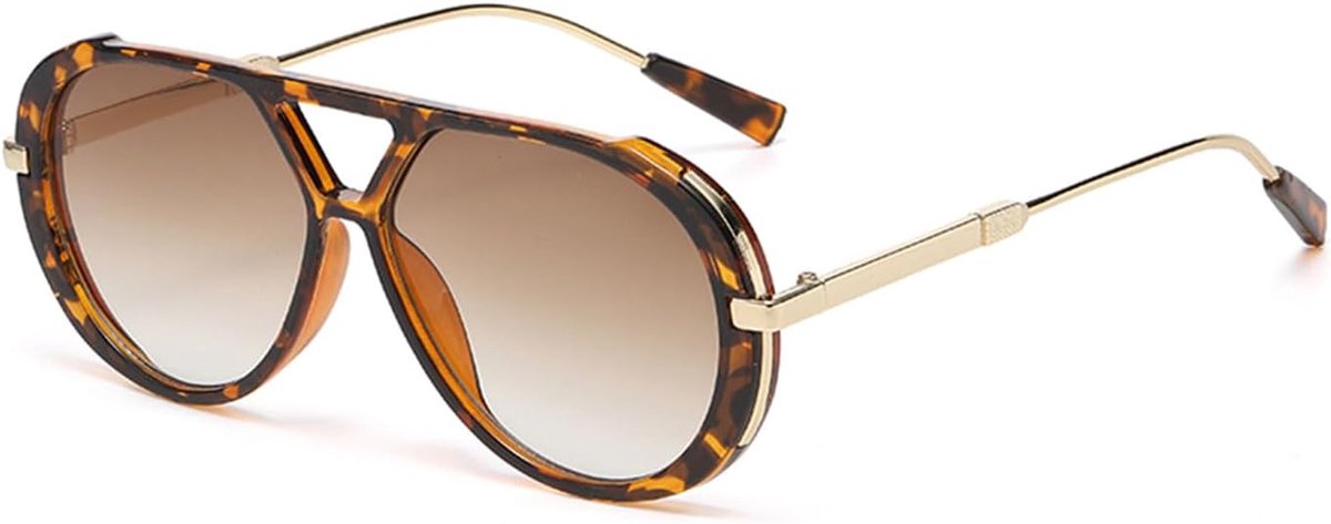 Oversized Aviator Sunglasses for Men and Women, Trendy Retro Sunglasses with Large Frame, Vintage 70s and 90s - ShopVlot