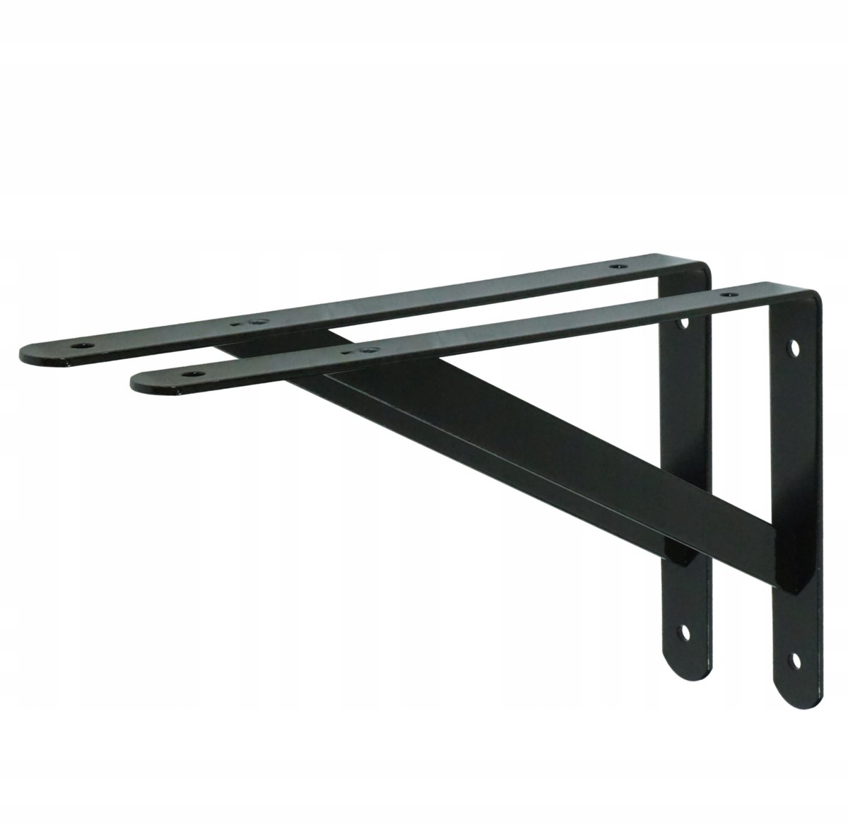 Zwarte Plankdragers 25cm - Set van 2 - Robuust & Stijlvol