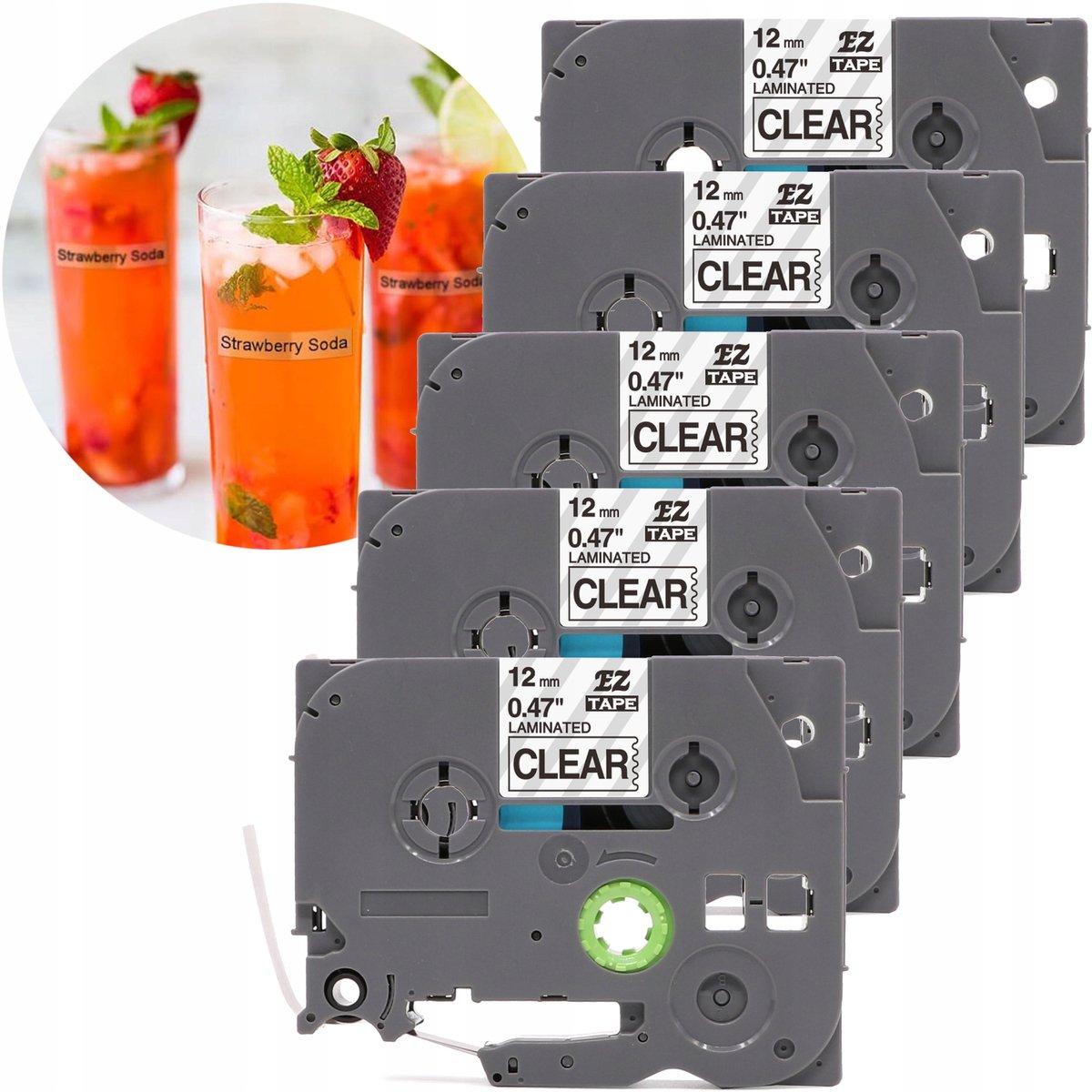 5x Brother TZe-131 Tape 12mm Transparant duurzaam P-touch