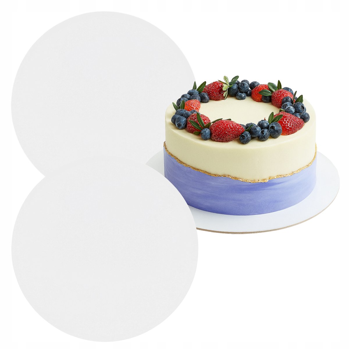 Ronde witte taartbodems 22 cm, 2 stuks, stevig